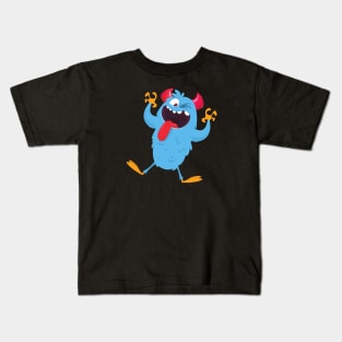 funny cartoon monster Kids T-Shirt